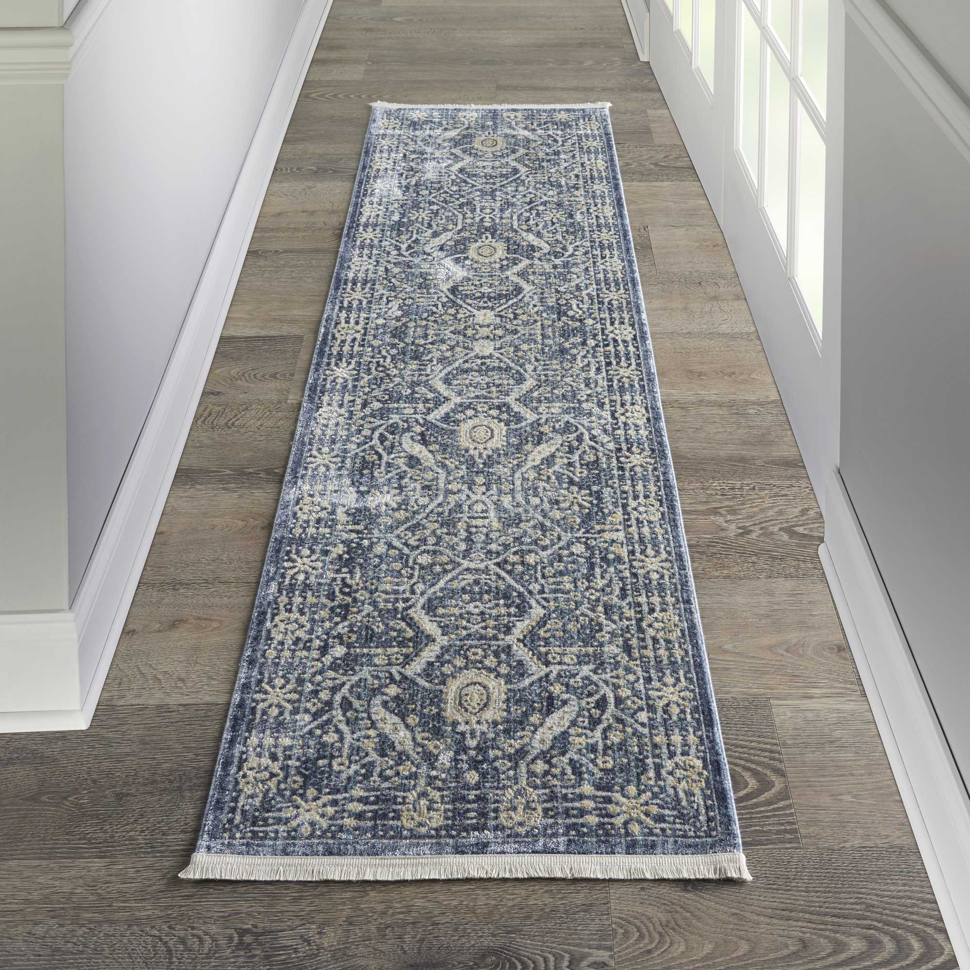 Lustrous Weave Luw03 Traditional Runner Rugs By Nourison In Blue